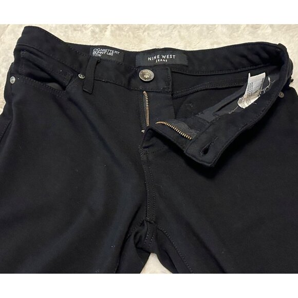 Womens Nine West Jeans Black Low-Rise Skinny Leg Fit Rayon Blend Size 27/4R READ - Picture 12 of 15